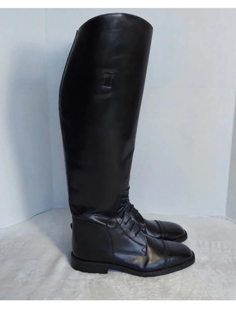 Classic Black Over-the-Knee Lace-Up Boots - Picture 10 of 15